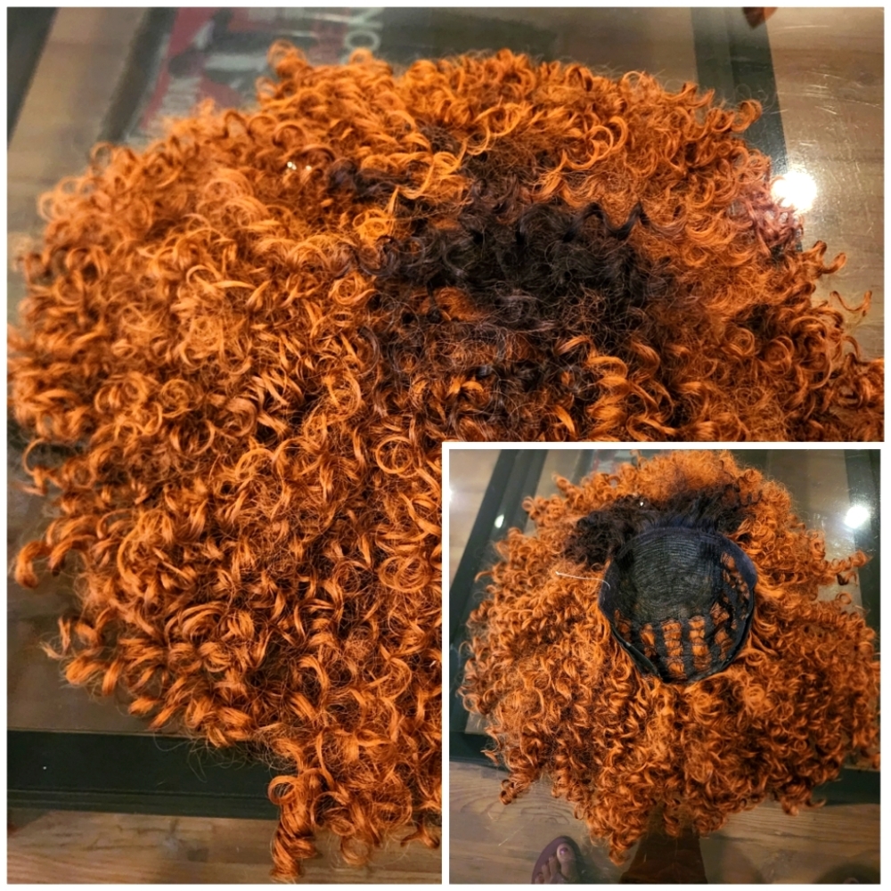 Full, Orange, Short, Curly Wig/Hairpiece (Costume, LARP, Content)